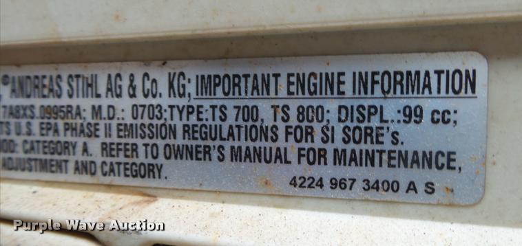 image for item DA2655 Stihl TS800 concrete saw