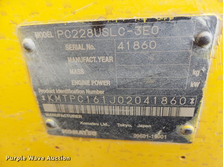 image for item DA3408 2009 Komatsu PC228USLC-3 excavator
