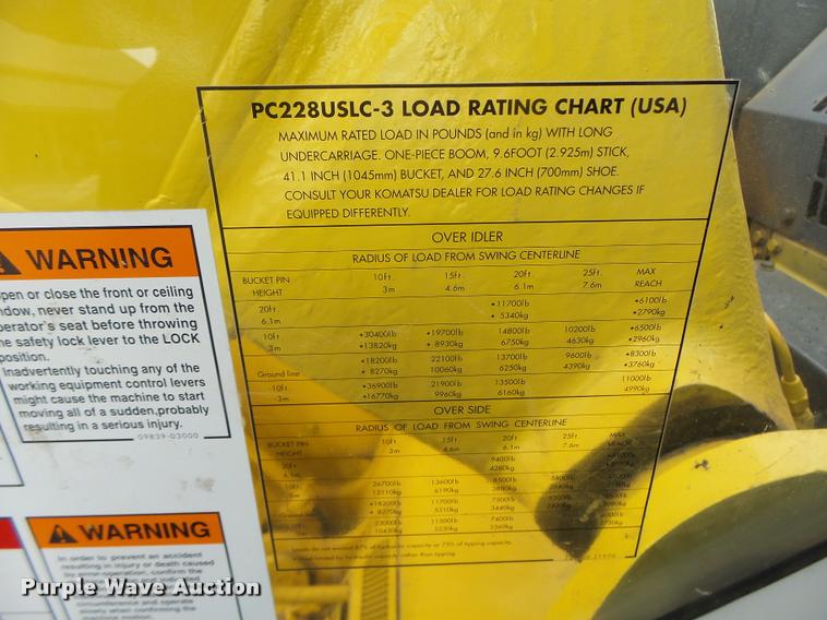 image for item DA3408 2009 Komatsu PC228USLC-3 excavator