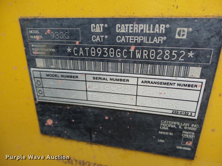 image for item DA3425 2007 Caterpillar 930G wheel loader