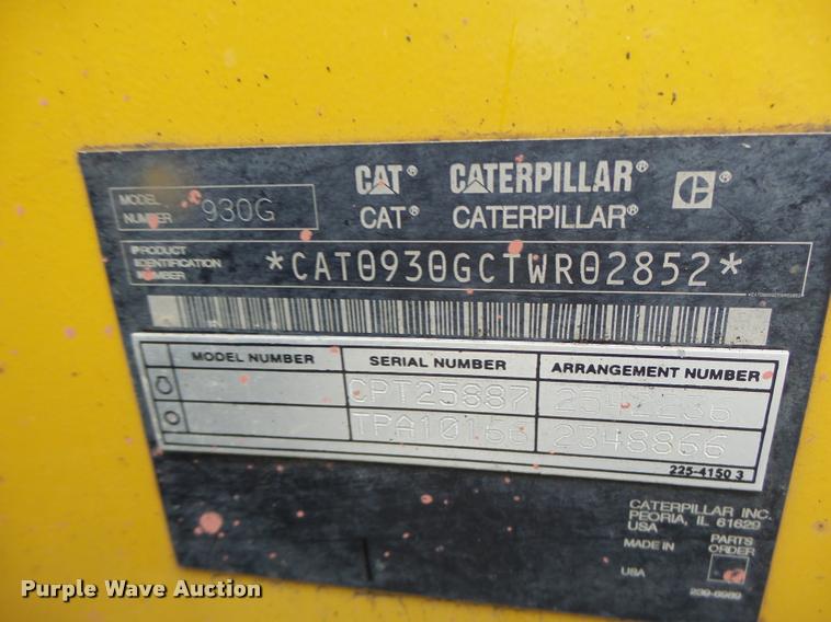 image for item DA3425 2007 Caterpillar 930G wheel loader