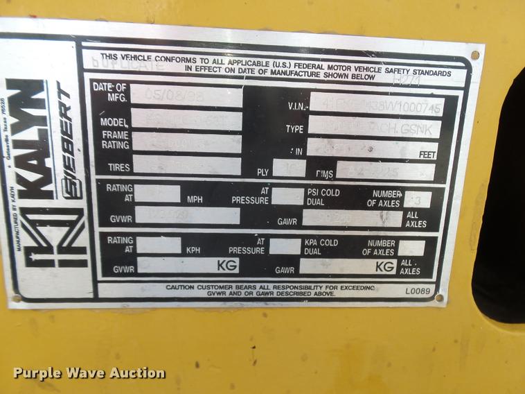 image for item DA5251 1998 Kalyn Siebert KSHRG-3-53T lowboy equipment trailer