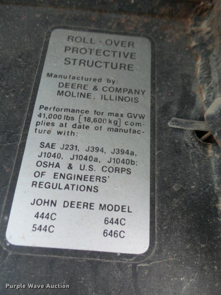 image for item DA8049 1984 John Deere 644C wheel loader