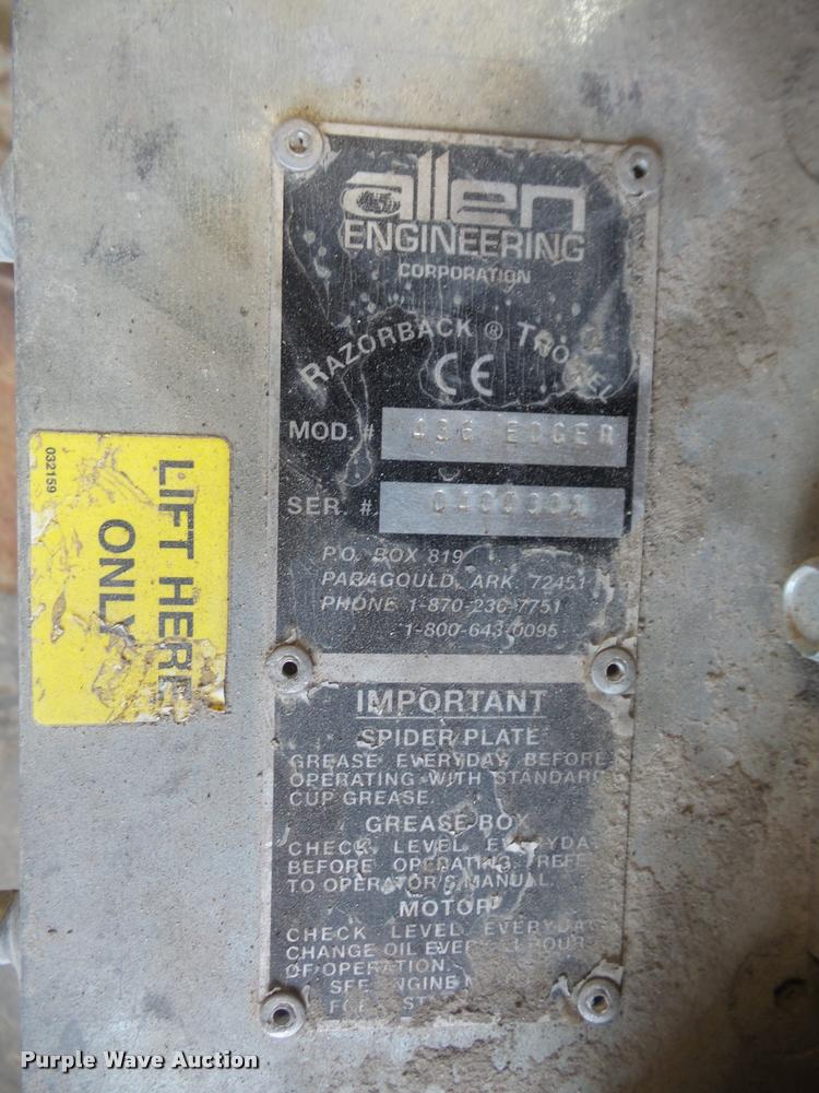 image for item DC9214 Allen Engineering Razor Back 436 power trowel