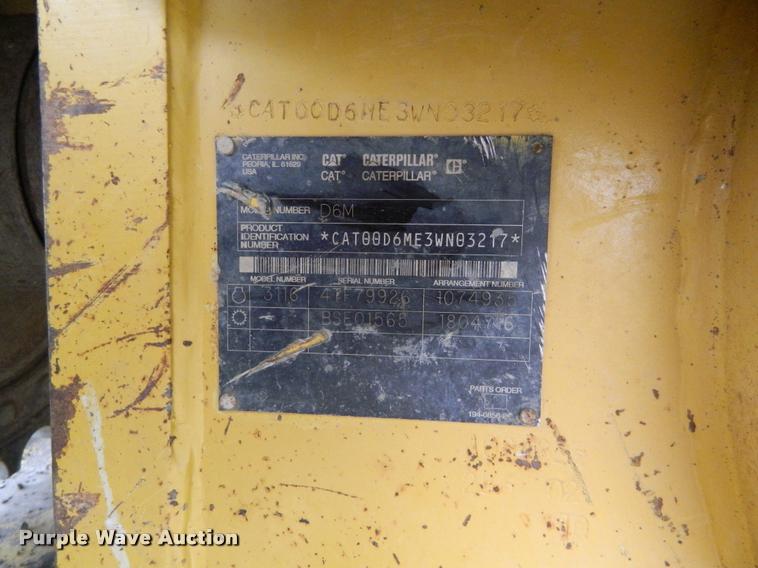 image for item K2699 2002 Caterpillar D6M XL series dozer