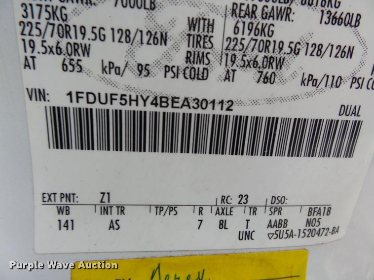 image for item K3294 2011 Ford F550 bucket truck