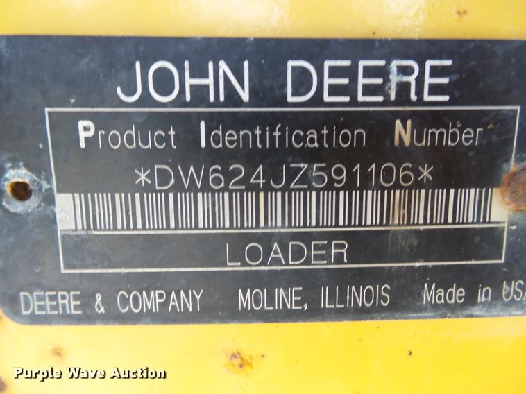 image for item K3307 2004 John Deere 624J wheel loader