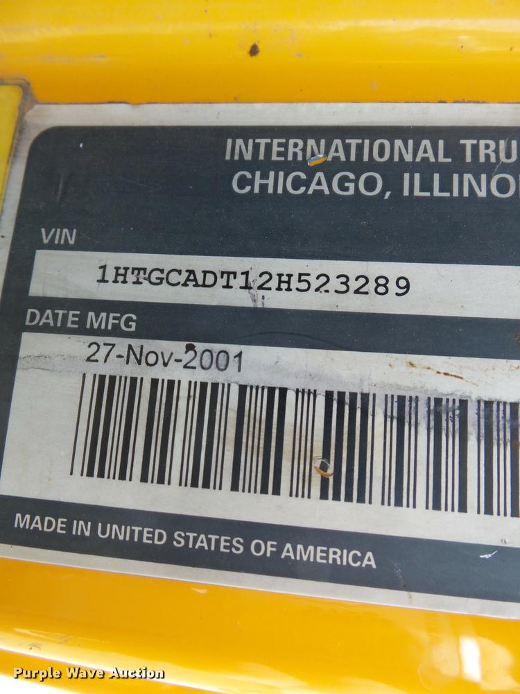 image for item K3308 2002 International 2554 dump truck