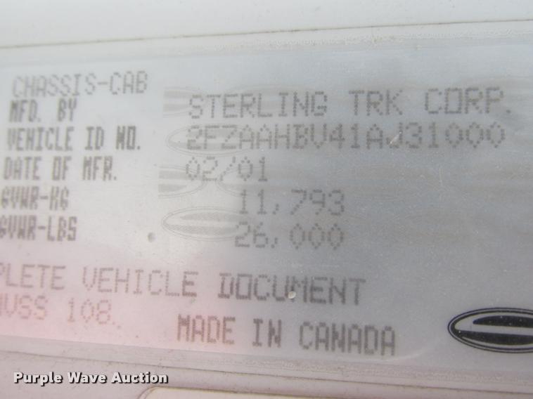 image for item K6160 2001 Sterling M6500 Acterra flatbed truck