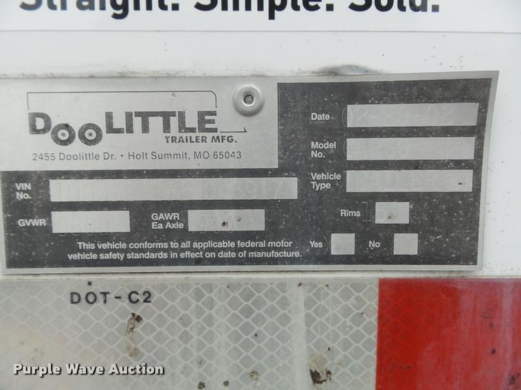 image for item K7687 2002 Doolittle enclosed cargo trailer