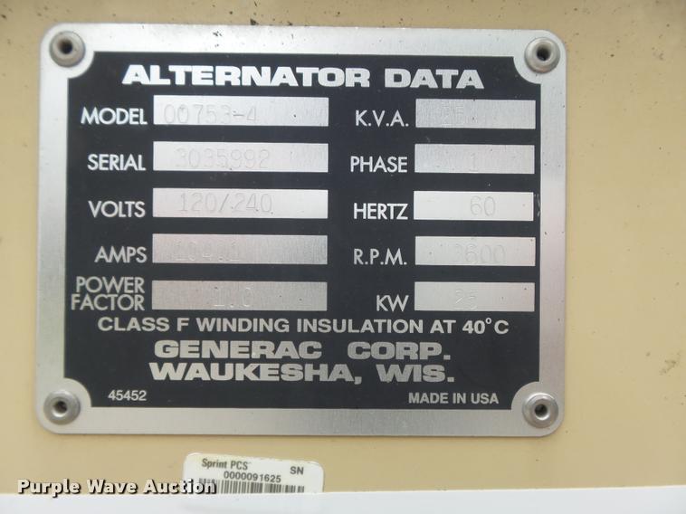 image for item K7691 1998 Generac generator