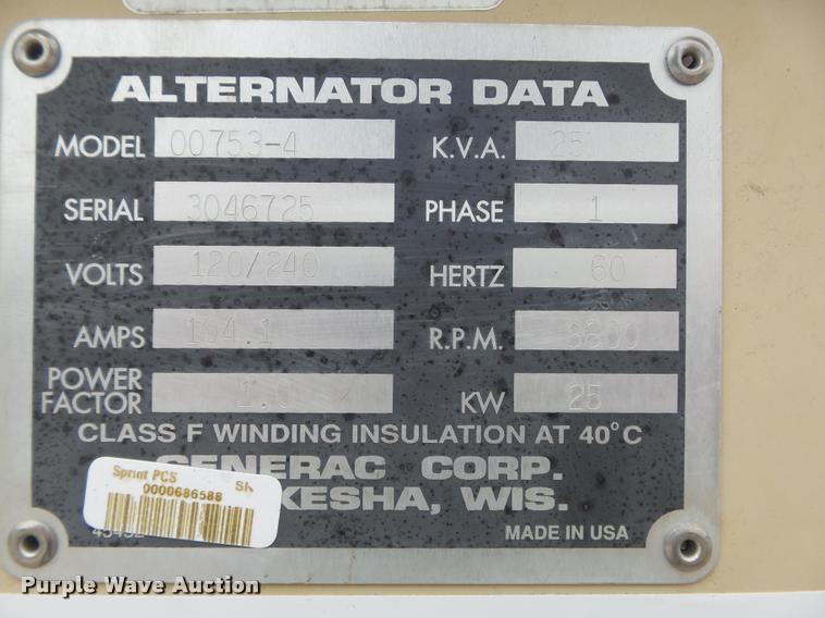 image for item K7692 1998 Generac generator