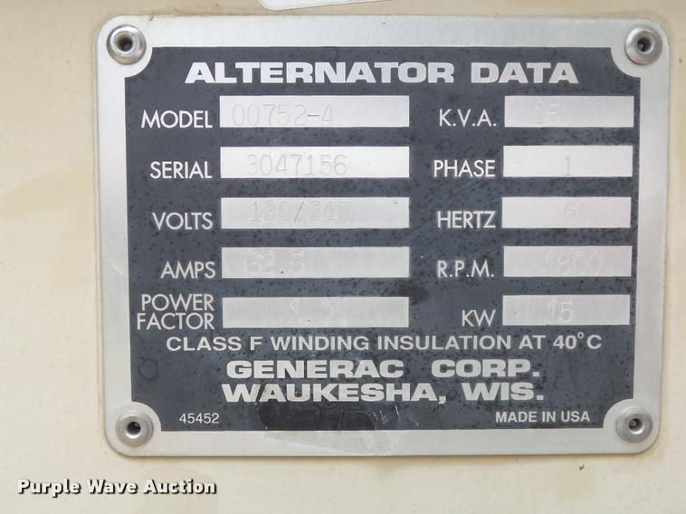 image for item K7694 1998 Generac generator