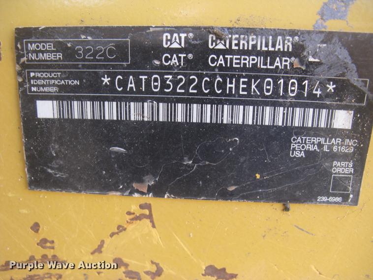 image for item L3982 2005 Caterpillar 322C L excavator