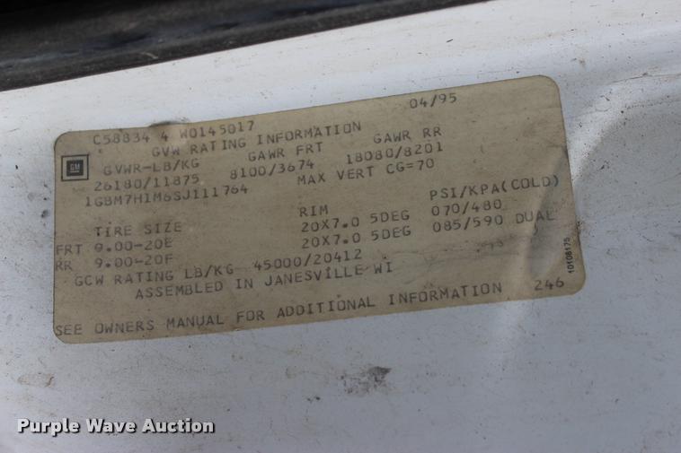 image for item L4975 1995 Chevrolet Kodiak service truck with crane