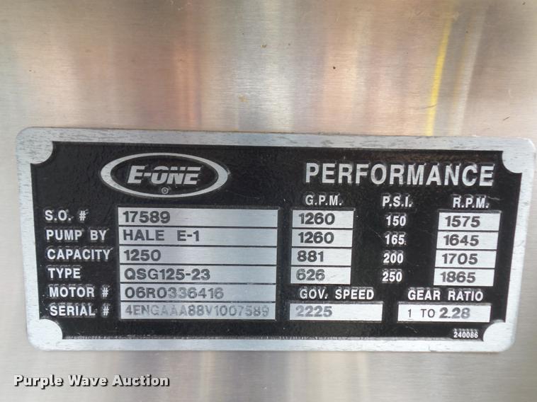 image for item BH9308 1997 Emergency One E-One fire truck