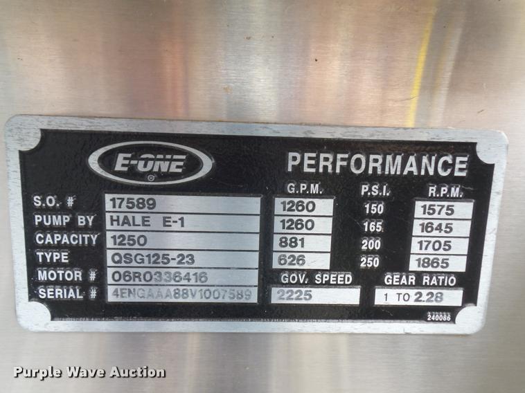 image for item BH9308 1997 Emergency One E-One fire truck