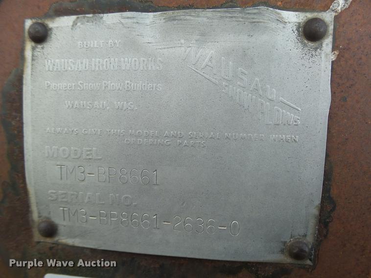 image for item DA0633 Wausau right angle snow plow