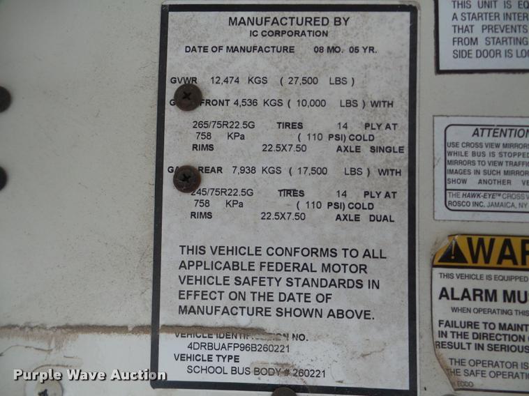 image for item DA1858 2006 International CE school bus