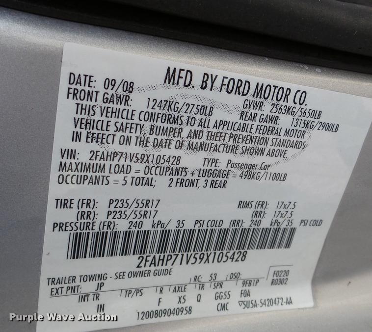 image for item DA1872 2009 Ford Crown Victoria Police Interceptor