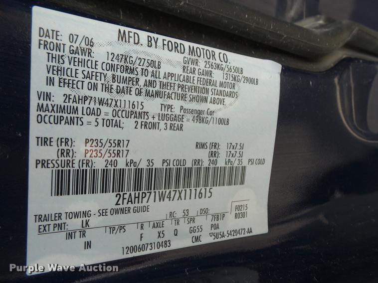 image for item DA8008 2007 Ford Crown Victoria Police Interceptor