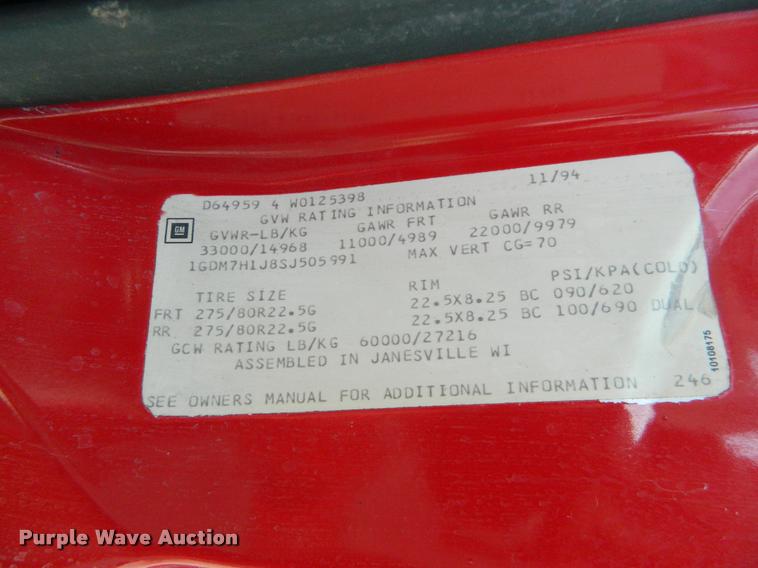 image for item DA9732 1995 GMC TopKick rescue fire truck