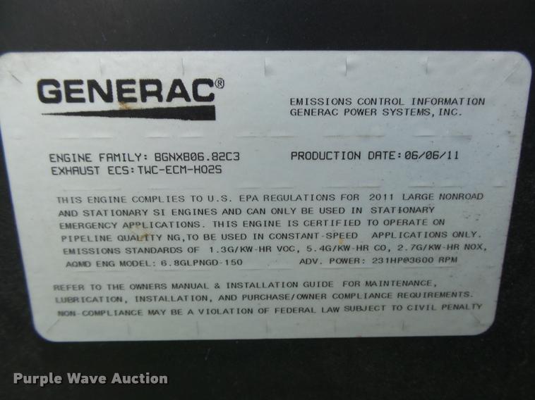 image for item DB2511 2011 Olympian G6.8.1 generator