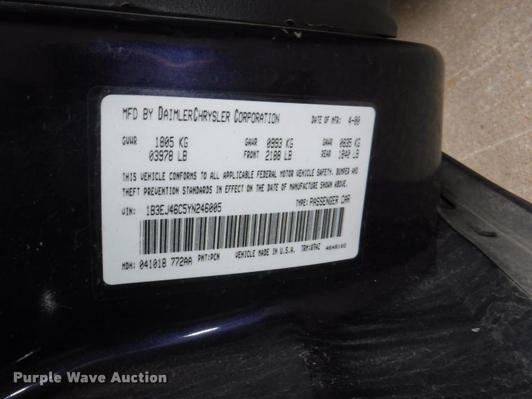 image for item DB3872 2000 Dodge Stratus