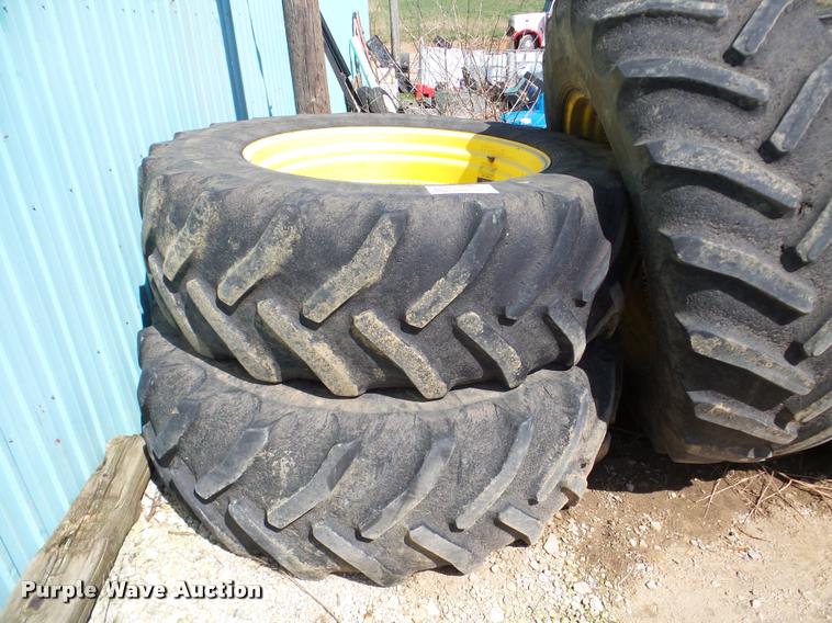 image for item DA1898 (4) Firestone Super Traction 620/70R46 tires and wheels