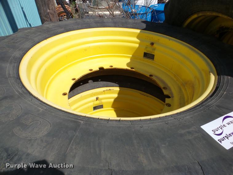 image for item DA1898 (4) Firestone Super Traction 620/70R46 tires and wheels