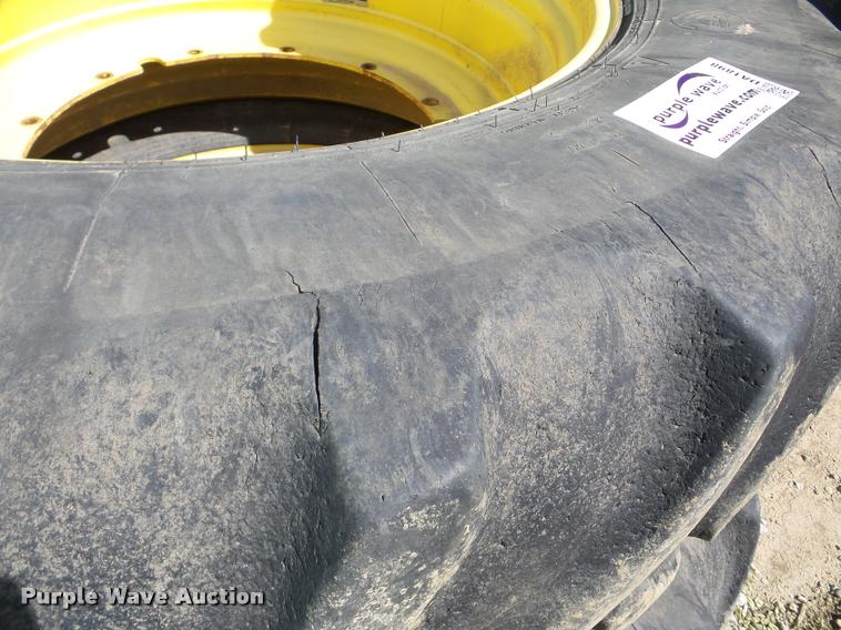 image for item DA1898 (4) Firestone Super Traction 620/70R46 tires and wheels