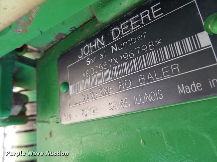 image for item DA3450 2003 John Deere 567 round baler