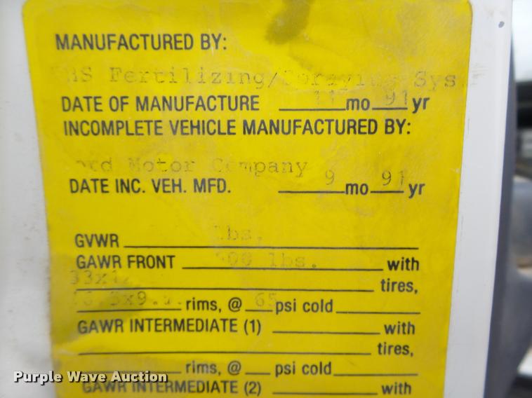 image for item DB2510 1992 Ford F350 Custom applicator truck