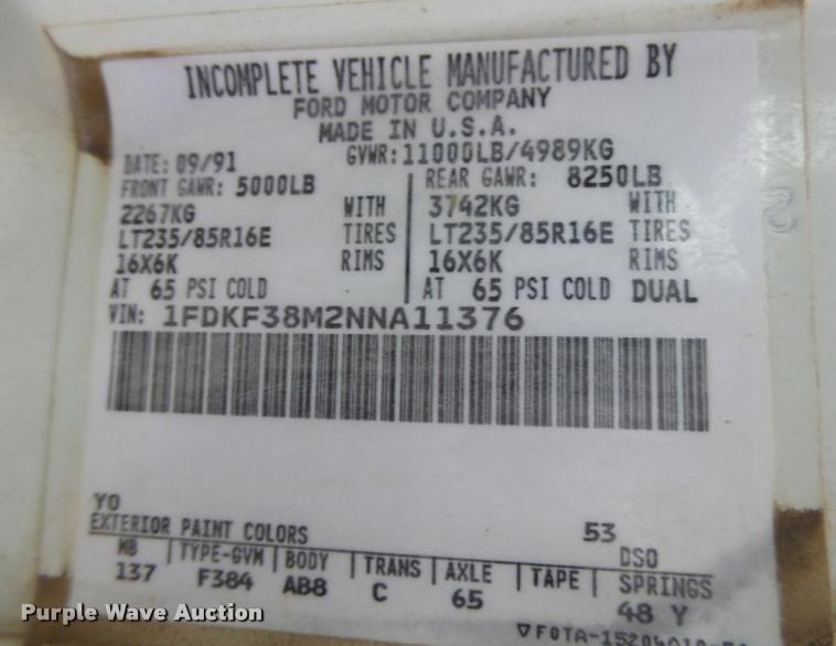 image for item DB2510 1992 Ford F350 Custom applicator truck