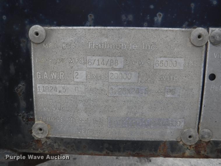 image for item DB3906 1988 Trailmobile F71T-6VAA flatbed trailer