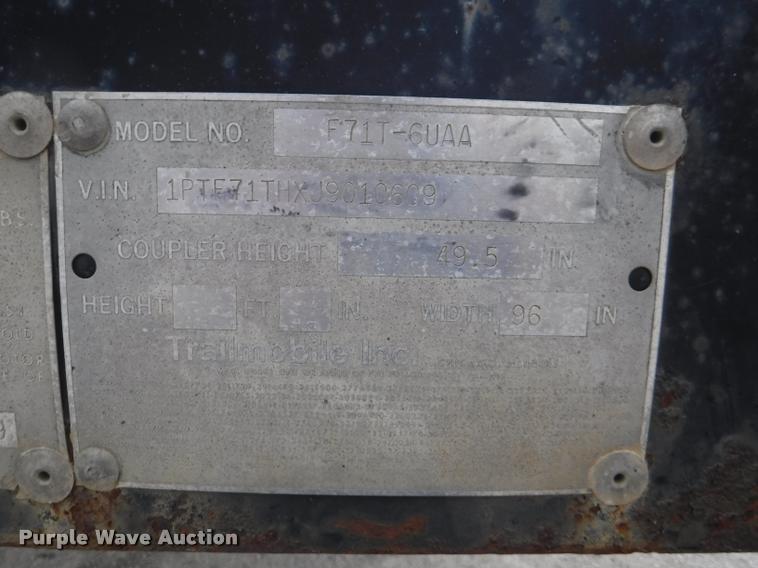 image for item DB3906 1988 Trailmobile F71T-6VAA flatbed trailer