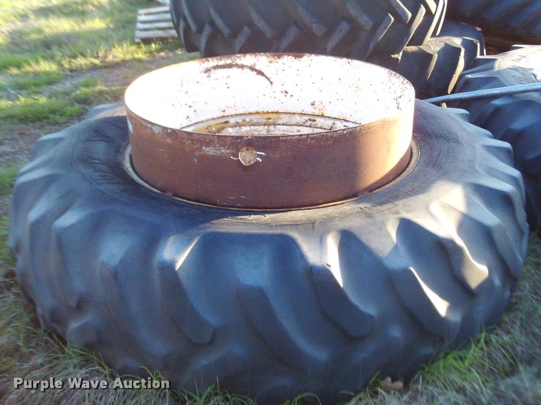 image for item DJ9787 (2) Goodyear 20.8-38 clamp-on dual tires and wheels