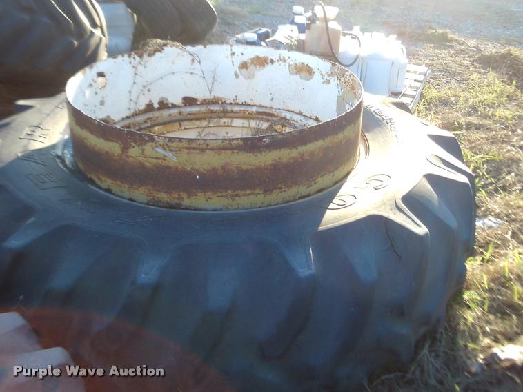 image for item DJ9787 (2) Goodyear 20.8-38 clamp-on dual tires and wheels