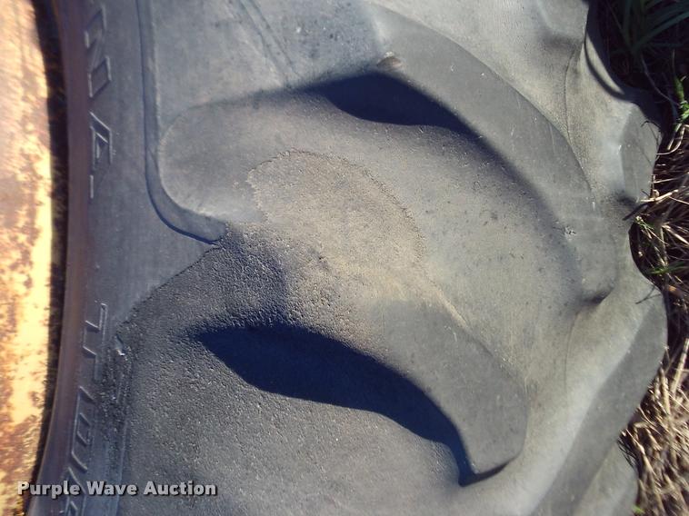 image for item DJ9787 (2) Goodyear 20.8-38 clamp-on dual tires and wheels