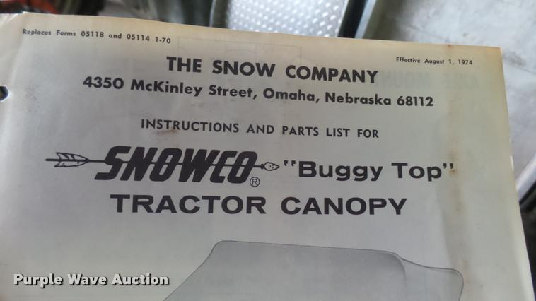 image for item DM9141 Snowco tractor canopy