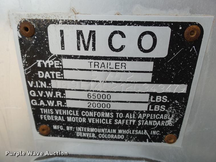 image for item L1553 2002 Imco silage trailer