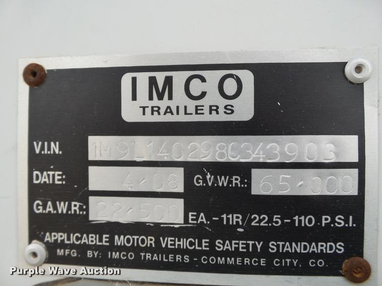 image for item L1554 2008 Imco silage trailer