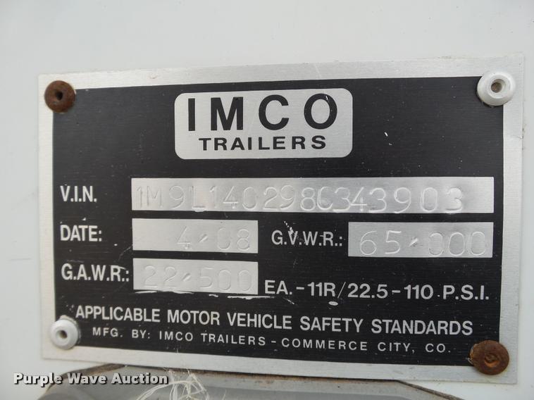 image for item L1554 2008 Imco silage trailer
