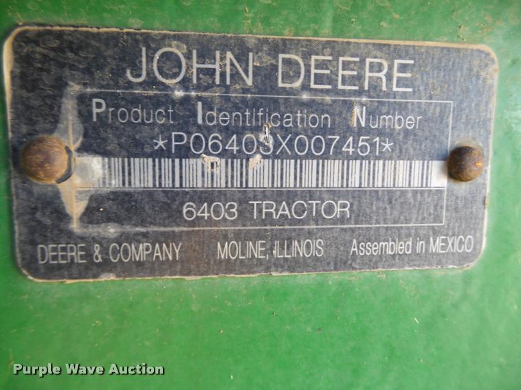 image for item L1555 2008 John Deere 6403 MFWD tractor
