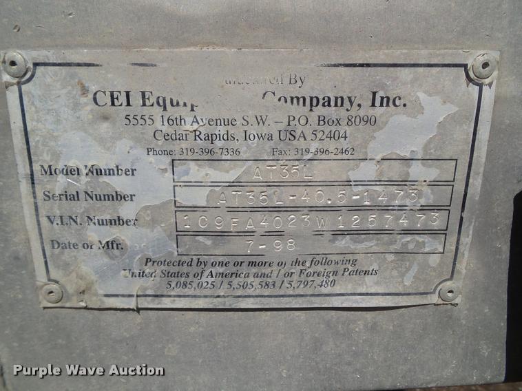 image for item CB9959 1998 CEI AT35L tank trailer