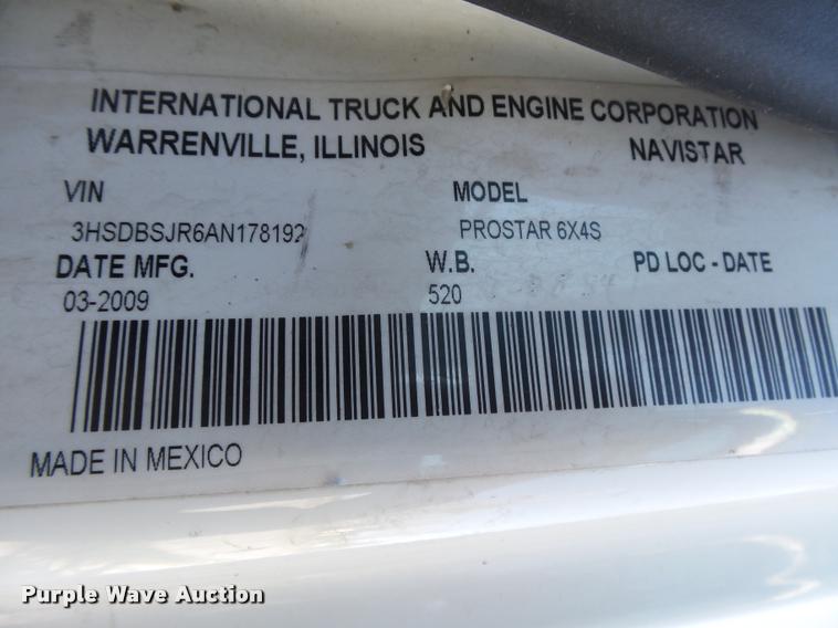 image for item DB2515 2010 International ProStar 6X45 semi truck