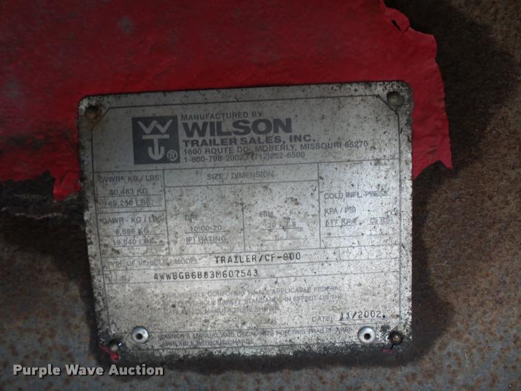 image for item L4663 2003 Wilson CF900 flatbed trailer