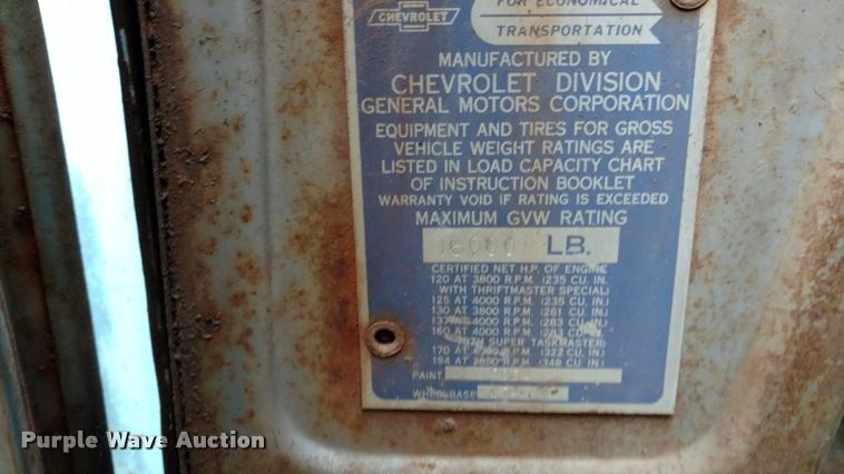 image for item DA5535 1957 Chevrolet flatbed truck