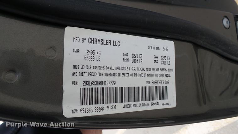 image for item DA7789 2008 Dodge Charger