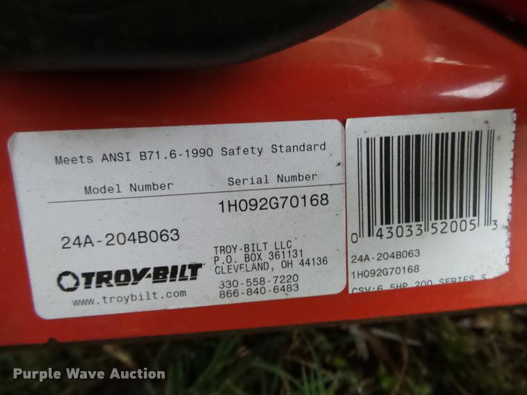 image for item DA9100 Troy-Bilt CSV206 chipper/shredder vacuum
